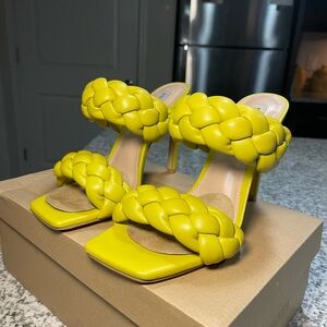 Steve Madden Yellow Braided Heels